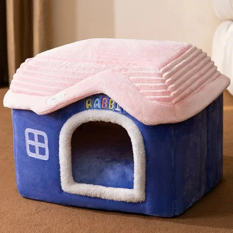 Casa de Pet Dobrável e Impermeável para Cães Pequenos e Gatos – Caverna de Filhote com Almofada para Pets, Ideal para Exterior